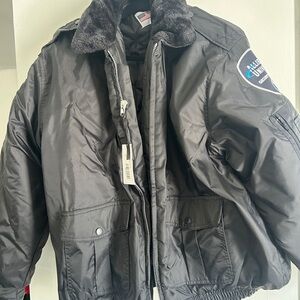 Black Bomber Jacket with Fur Collar (Allied Universal Security)